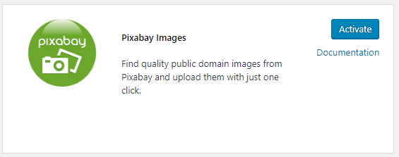 Activate the Pixabay plugin