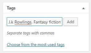 Tags listed