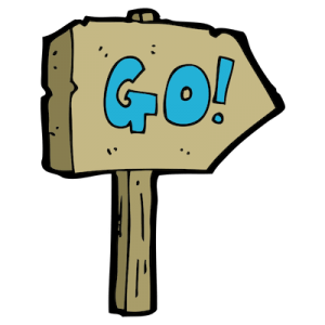 sign saying go