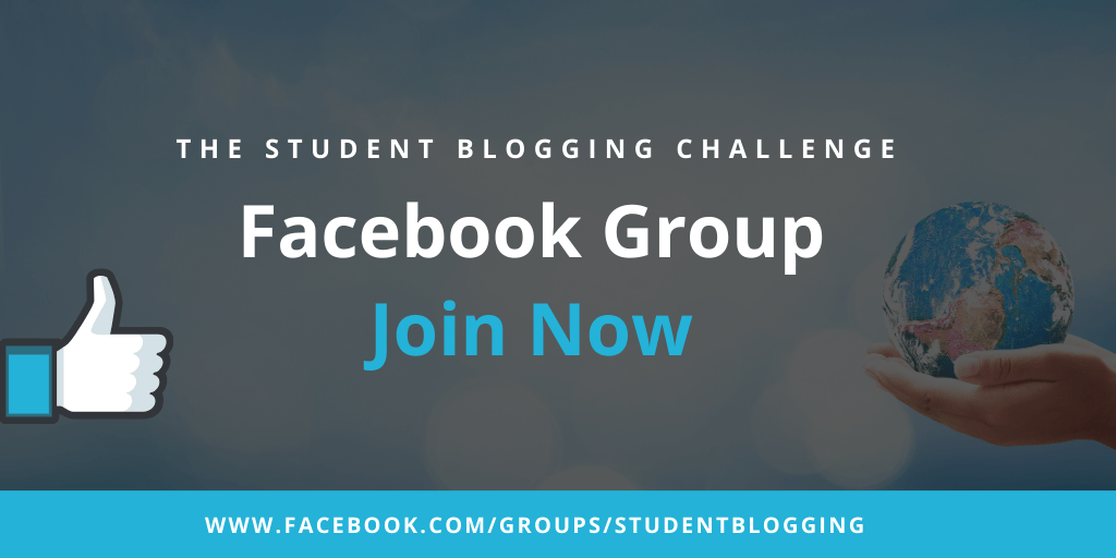 Graphic: The Student Blogging Challenge Facebook Group is open