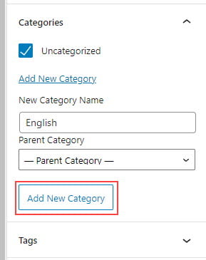 Add new category